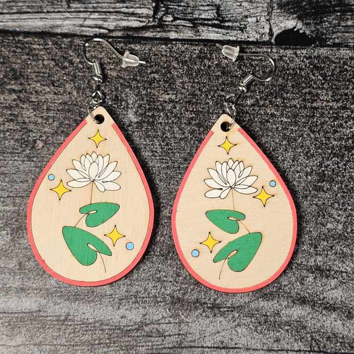 Birth Month Flower Earrings | Wooden Floral Accessories