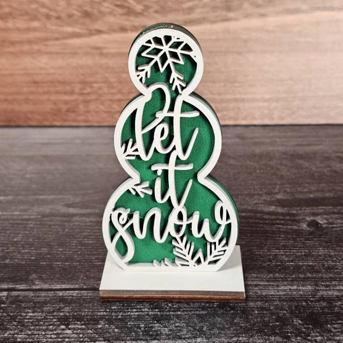 Snowmen Shelf Sitters with Words | Holiday Decor