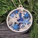  Snowflake Christmas Ornament | 5-Layer Laser Cut Wood with Glitter Finish