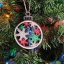  Snowflake Christmas Ornament | 5-Layer Laser Cut Wood with Glitter Finish
