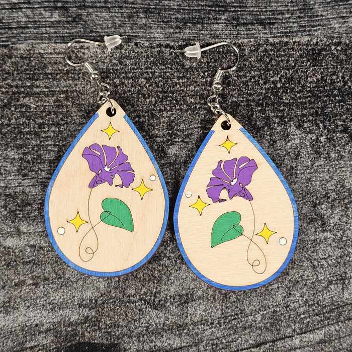 Birth Month Flower Earrings | Wooden Floral Accessories