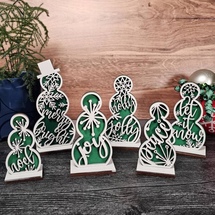 Snowmen Shelf Sitters with Words | Holiday Decor