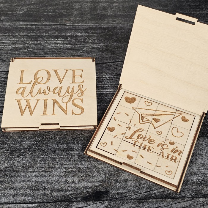 Valentine’s Day Wooden Puzzle | Unfinished DIY Coloring Activity