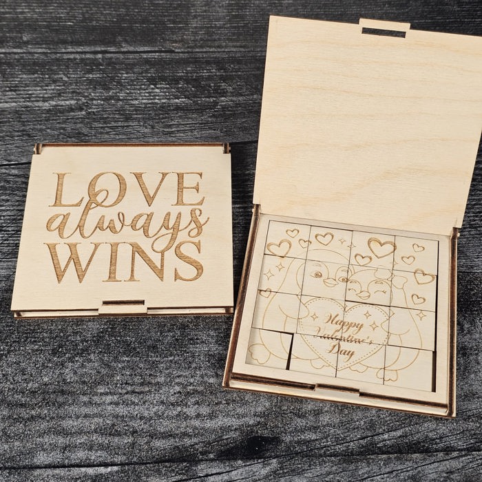 Valentine’s Day Wooden Puzzle | Unfinished DIY Coloring Activity