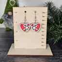  Snowflake Heart Earrings | Layered Wood with Glitter Finish