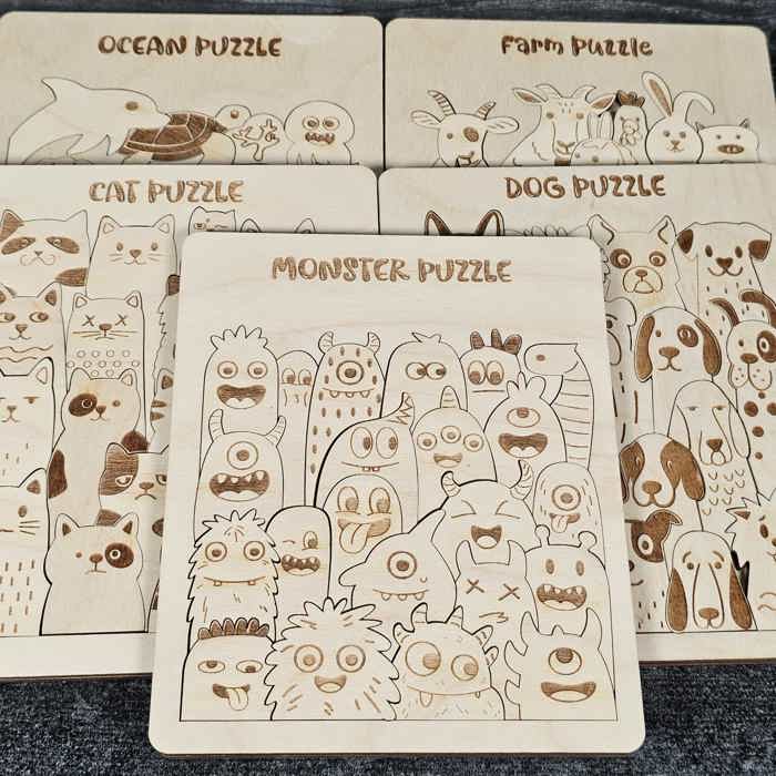 Wooden Laser-Cut Puzzles