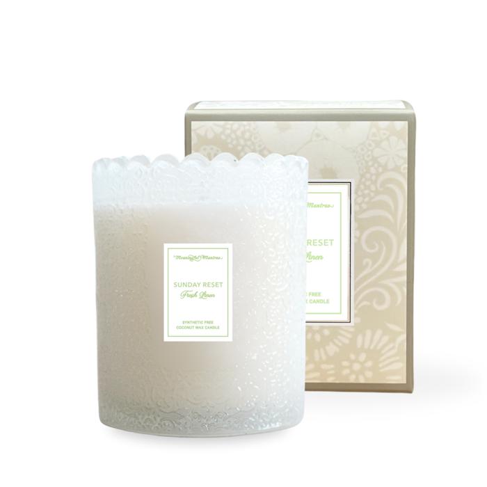 Fresh Linen Non-Toxic 8oz Kaia Candle 