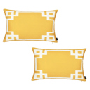 Lumbar 12" x 20" Yellow & White Decorative Geometric Set of 2 Throw Pillow Cover for Couch, Bedding