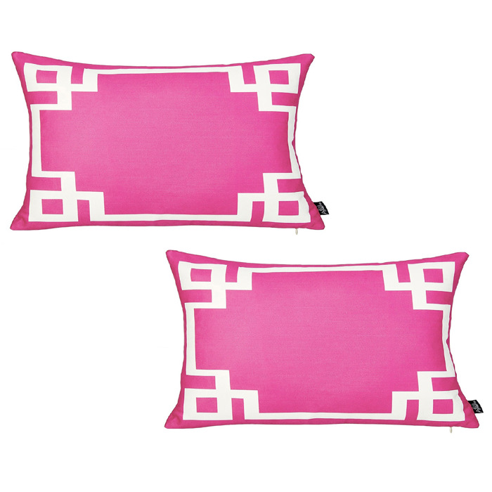 Decorative Geometric Set of 2 Throw Pillow Cover for Couch, Bedding