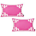 Lumbar 12" x 20" Pink & White Decorative Geometric Set of 2 Throw Pillow Cover for Couch, Bedding