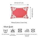 Lumbar 12" x 20" Red & White Decorative Geometric Set of 2 Throw Pillow Cover for Couch, Bedding