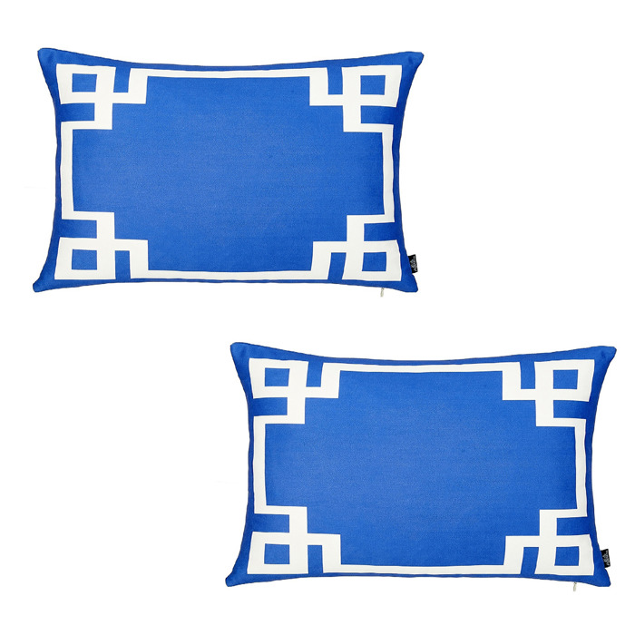 Decorative Geometric Set of 2 Throw Pillow Cover for Couch, Bedding