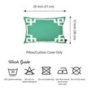 Lumbar 12" x 20" Green & White Decorative Geometric Set of 2 Throw Pillow Cover for Couch, Bedding