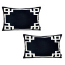 Lumbar 12" x 20" Black & White Decorative Geometric Set of 2 Throw Pillow Cover for Couch, Bedding