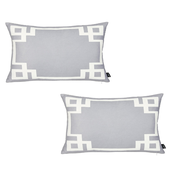 Decorative Geometric Set of 2 Throw Pillow Cover for Couch, Bedding