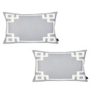 Lumbar 12" x 20" Gray & White Decorative Geometric Set of 2 Throw Pillow Cover for Couch, Bedding