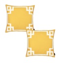 Square 18" x 18" Yellow & White Decorative Geometric Set of 2 Throw Pillow Cover for Couch, Bedding