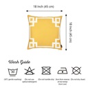 Square 18" x 18" Yellow & White Decorative Geometric Set of 2 Throw Pillow Cover for Couch, Bedding