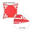 Square 18" x 18" Red & White Decorative Geometric Set of 2 Throw Pillow Cover for Couch, Bedding