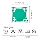 Square 18" x 18" Green & White Decorative Geometric Set of 2 Throw Pillow Cover for Couch, Bedding