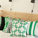 Square 18" x 18" Green & White Decorative Geometric Set of 2 Throw Pillow Cover for Couch, Bedding