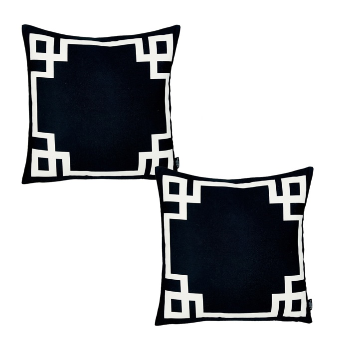 Decorative Geometric Set of 2 Throw Pillow Cover for Couch, Bedding