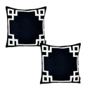 Square 18" x 18" Black & White Decorative Geometric Set of 2 Throw Pillow Cover for Couch, Bedding
