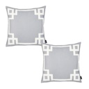 Square 18" x 18" Gray & White Decorative Geometric Set of 2 Throw Pillow Cover for Couch, Bedding