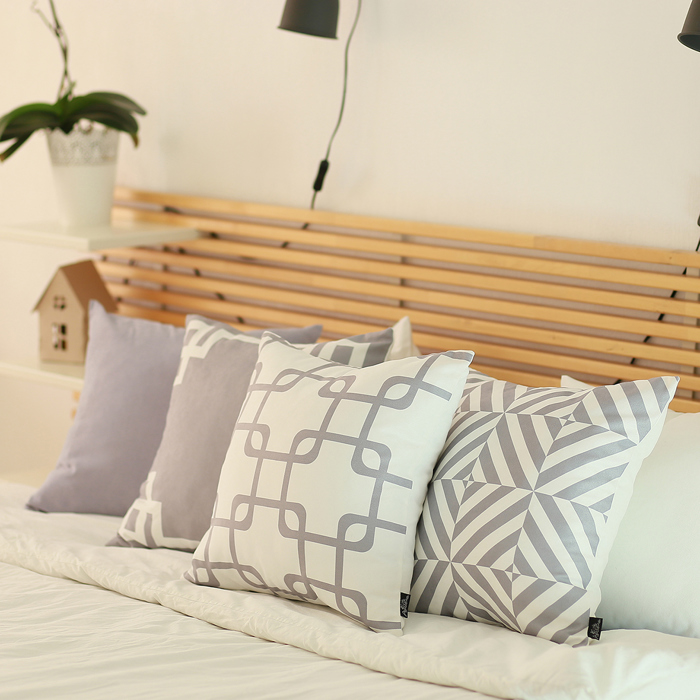 Decorative Geometric Set of 2 Throw Pillow Cover for Couch, Bedding