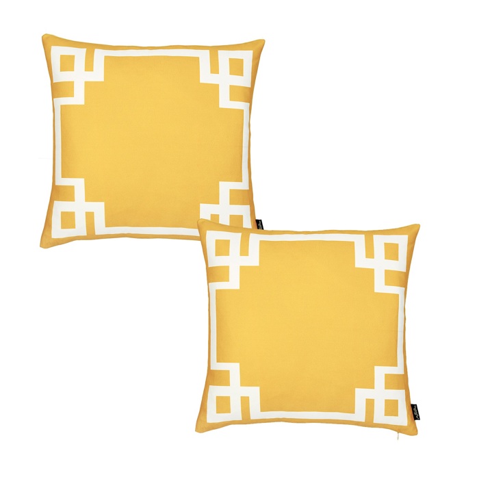 Decorative Geometric Set of 2 Throw Pillow Cover for Couch, Bedding