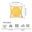 Square 20" x 20" Yellow & White Decorative Geometric Set of 2 Throw Pillow Cover for Couch, Bedding
