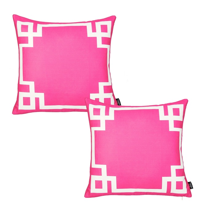 Decorative Geometric Set of 2 Throw Pillow Cover for Couch, Bedding
