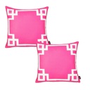 Square 20" x 20" Pink & White Decorative Geometric Set of 2 Throw Pillow Cover for Couch, Bedding