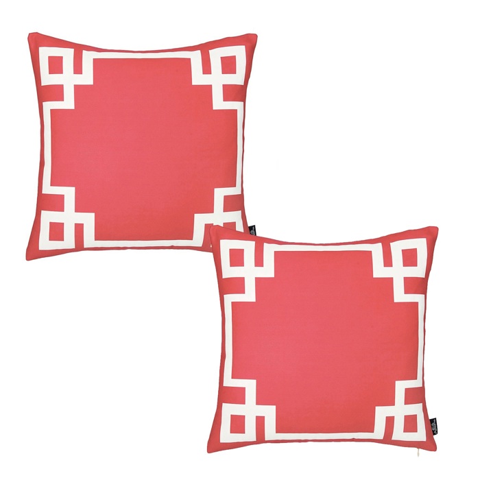 Decorative Geometric Set of 2 Throw Pillow Cover for Couch, Bedding