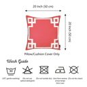 Square 20" x 20" Red & White Decorative Geometric Set of 2 Throw Pillow Cover for Couch, Bedding