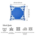 Square 20" x 20" Blue & White Decorative Geometric Set of 2 Throw Pillow Cover for Couch, Bedding