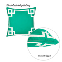Square 20" x 20" Green & White Decorative Geometric Set of 2 Throw Pillow Cover for Couch, Bedding