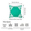 Square 20" x 20" Green & White Decorative Geometric Set of 2 Throw Pillow Cover for Couch, Bedding