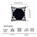 Square 20" x 20" Black & White Decorative Geometric Set of 2 Throw Pillow Cover for Couch, Bedding