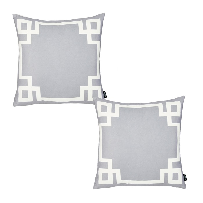 Decorative Geometric Set of 2 Throw Pillow Cover for Couch, Bedding
