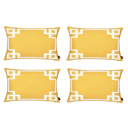 Lumbar 12" x 20" Yellow & White Decorative Geometric Set of 4 Throw Pillow Cover for Couch, Bedding