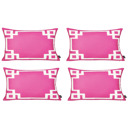 Lumbar 12" x 20" Pink & White Decorative Geometric Set of 4 Throw Pillow Cover for Couch, Bedding