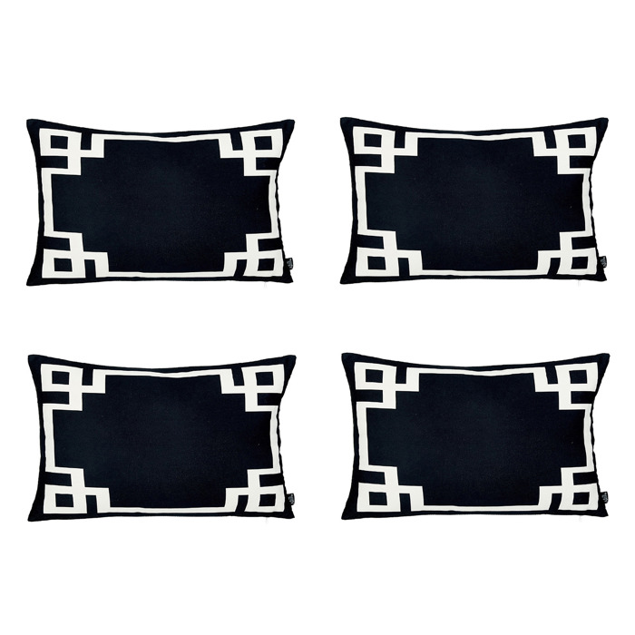 Decorative Geometric Set of 4 Throw Pillow Cover for Couch, Bedding
