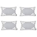 Lumbar 12" x 20" Gray & White Decorative Geometric Set of 4 Throw Pillow Cover for Couch, Bedding