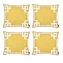 Square 18" x 18" Yellow & White Decorative Geometric Set of 4 Throw Pillow Cover for Couch, Bedding