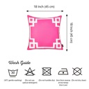 Square 18" x 18" Pink & White Decorative Geometric Set of 4 Throw Pillow Cover for Couch, Bedding