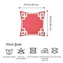 Square 18" x 18" Red & White Decorative Geometric Set of 4 Throw Pillow Cover for Couch, Bedding