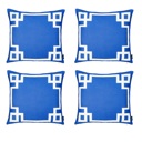 Square 18" x 18" Blue & White Decorative Geometric Set of 4 Throw Pillow Cover for Couch, Bedding