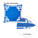 Square 18" x 18" Blue & White Decorative Geometric Set of 4 Throw Pillow Cover for Couch, Bedding