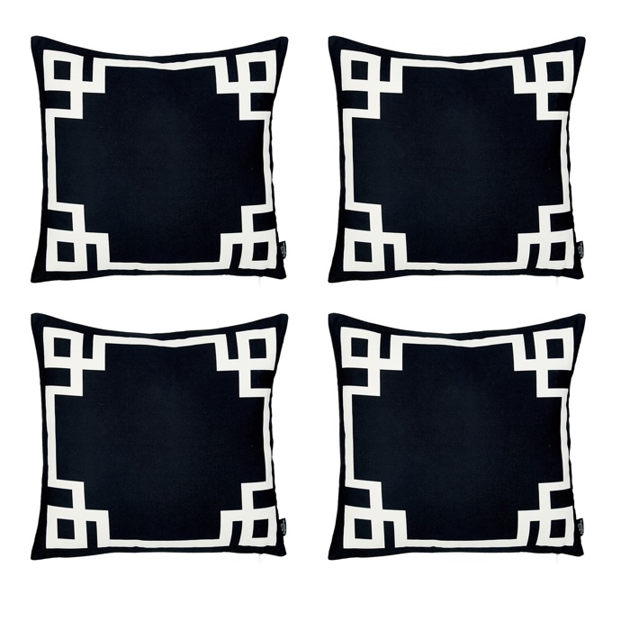 Decorative Geometric Set of 4 Throw Pillow Cover for Couch, Bedding